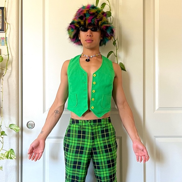 Vintage Green Vest - Picture 2 of 6